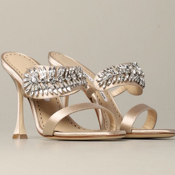 NEW MANOLO BLAHNIK Skysan Crystal Heeled Sandal - Picture 4 of 15